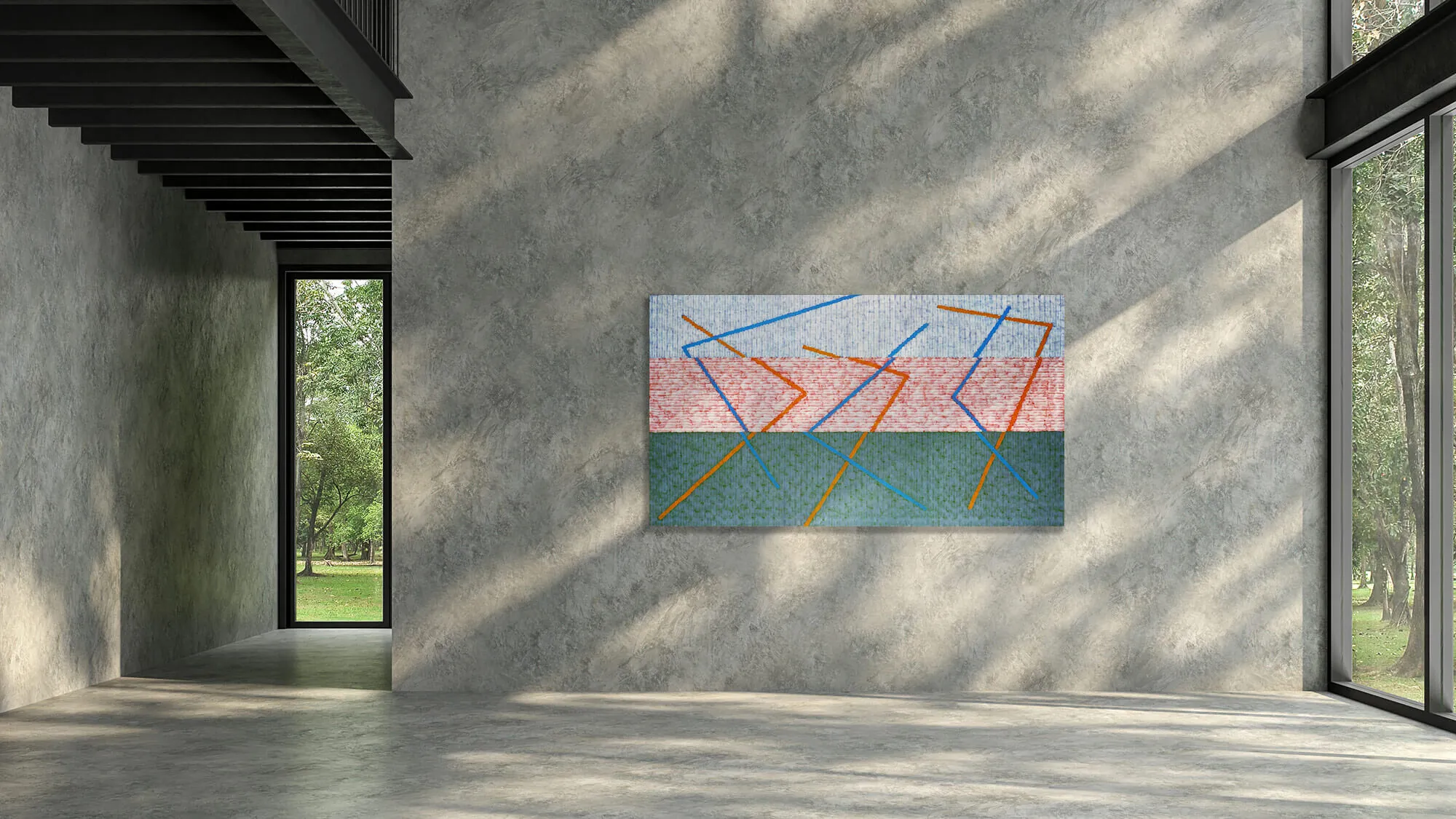 3 exits, in an interior